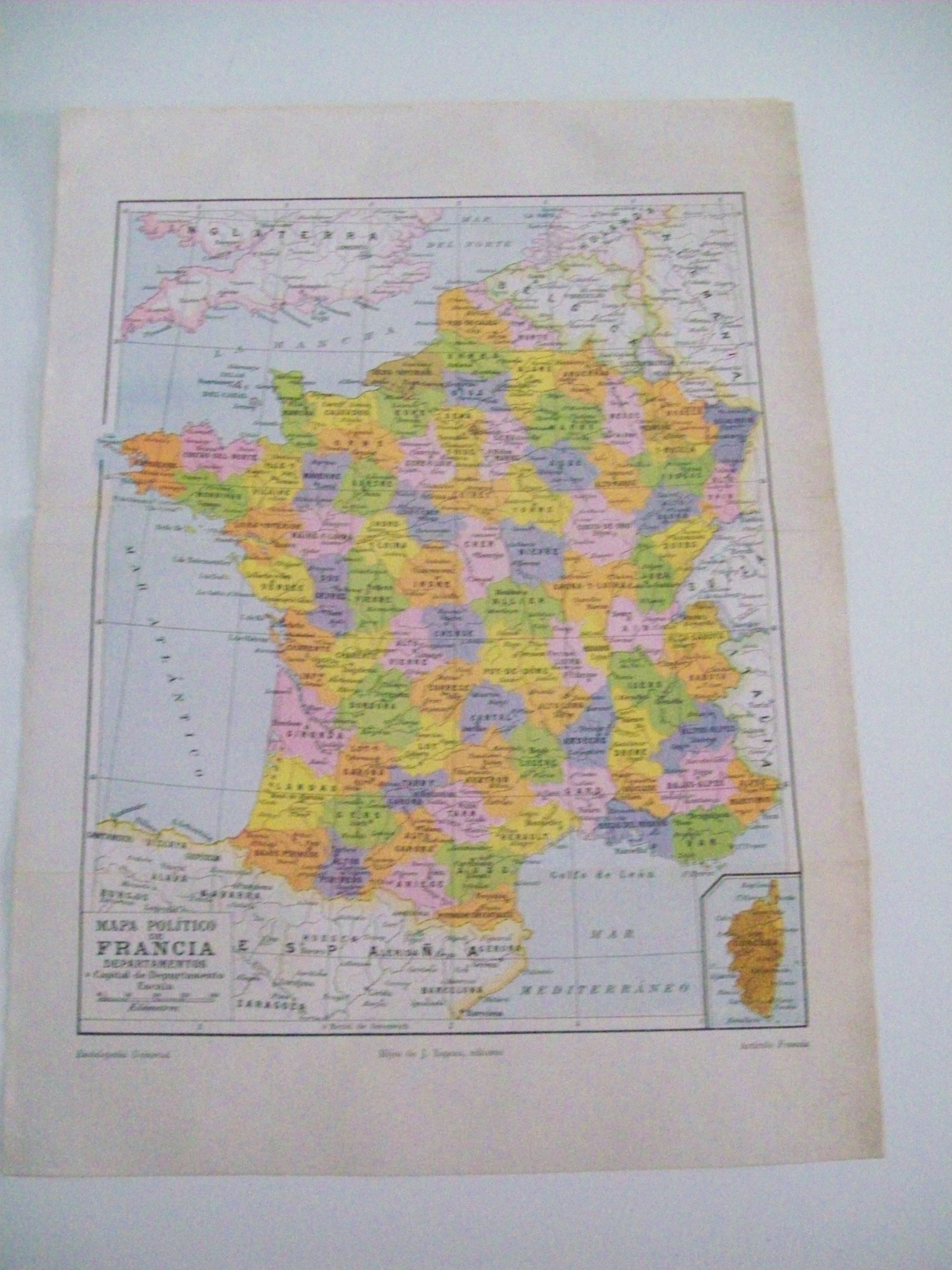 LAMINA ESPASA 3476: Mapa politico de Francia