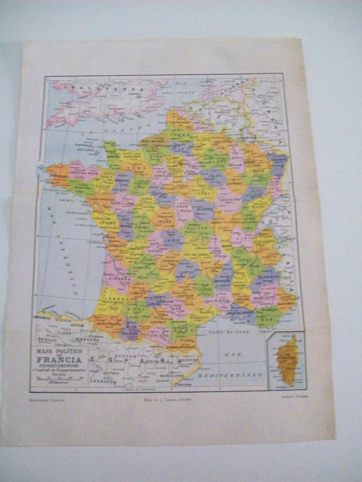 LAMINA ESPASA 3476: Mapa politico de Francia