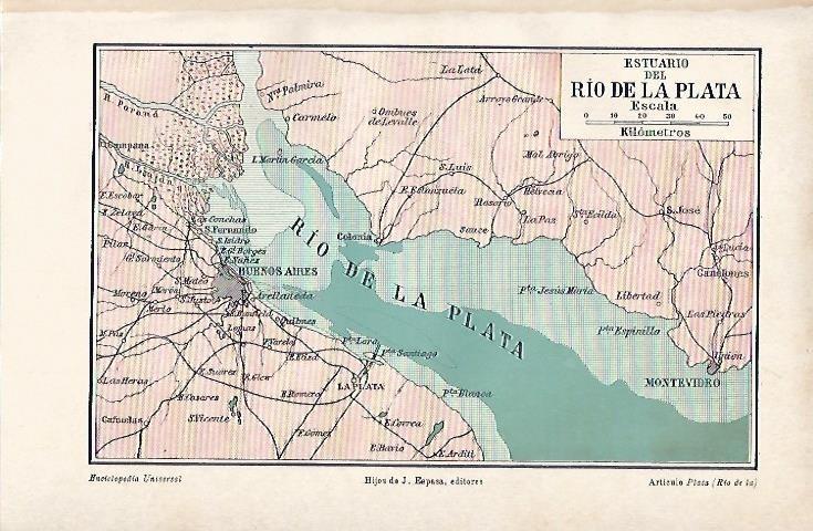 LAMINA ESPASA 3289: Mapa del Estuario del Rio de la Plata