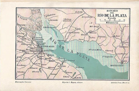 LAMINA ESPASA 3289: Mapa del Estuario del Rio de la Plata