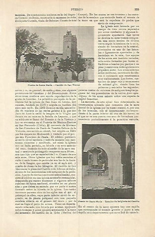 LAMINA ESPASA 3755: Castillo de San Marcos en Puerto de Santa Maria Cadiz