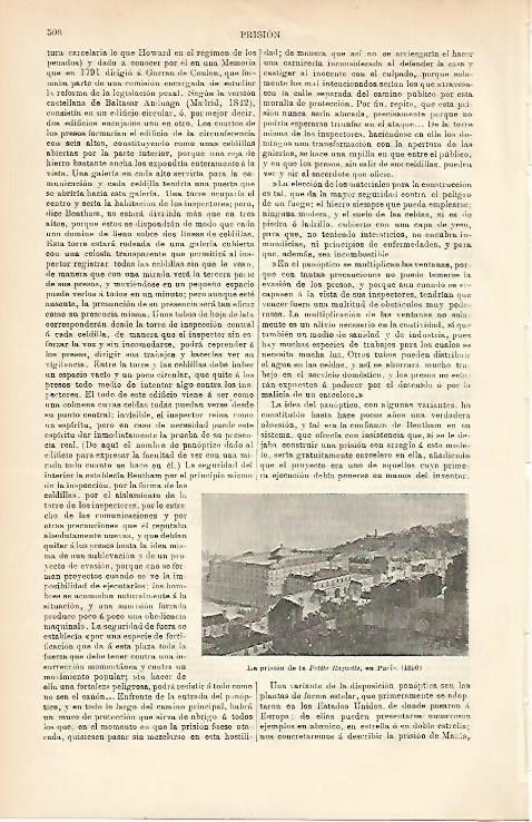 LAMINA ESPASA 3613: Prisiion La Petite Requelle en Paris. 1850