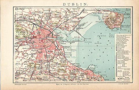LAMINA ESPASA 3156: Plano de Dublin Irlanda