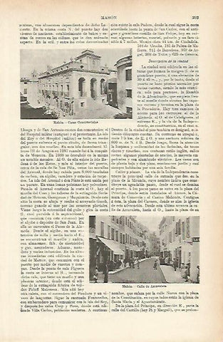 LAMINA ESPASA 3893: Vistas de Mahon Menorca