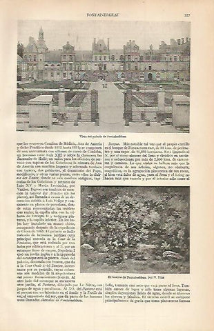 LAMINA ESPASA 3405: Vista del Palacio de Fontainebleu