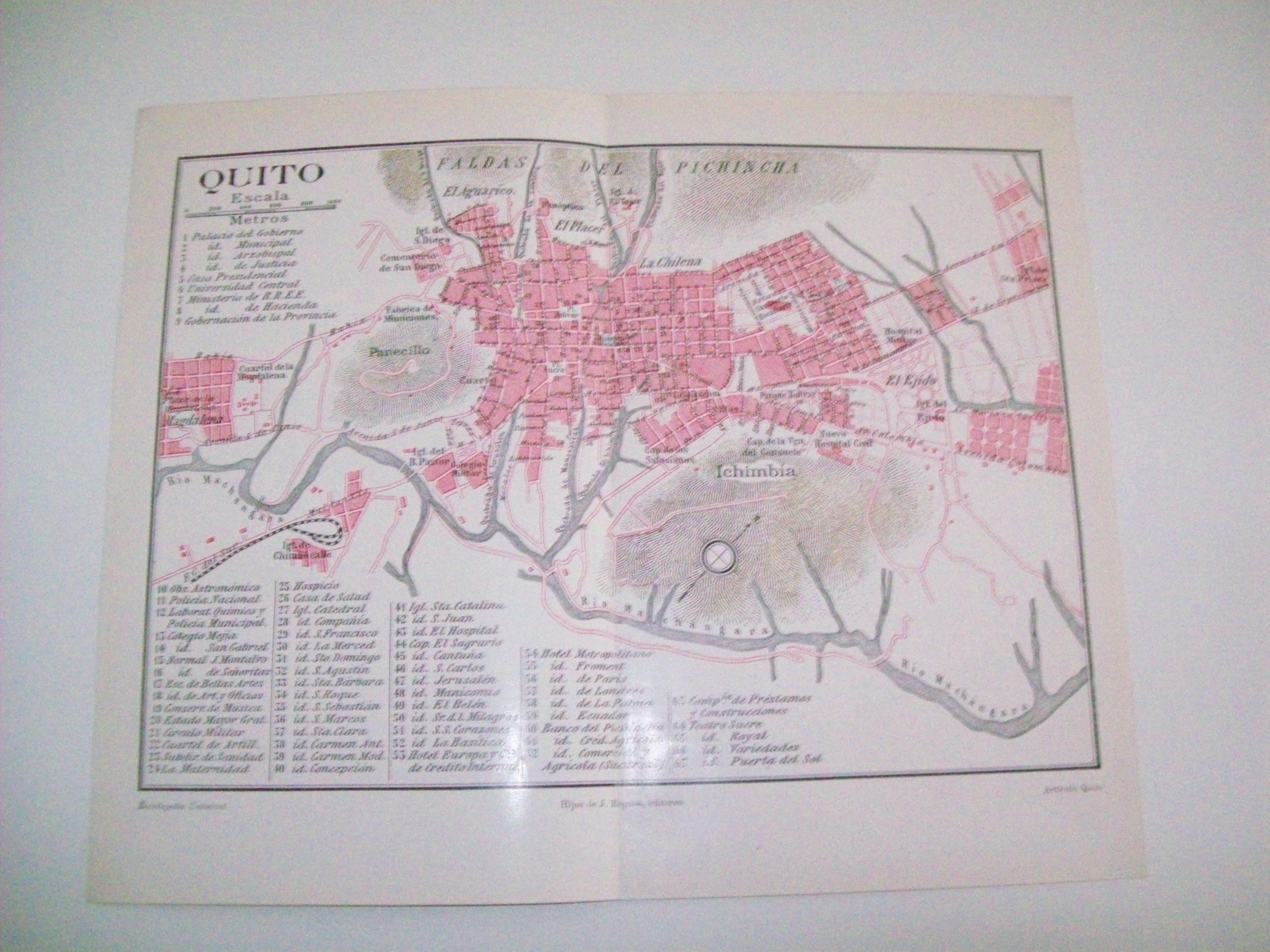 LAMINA ESPASA 3844: Plano de Quito Ecuador