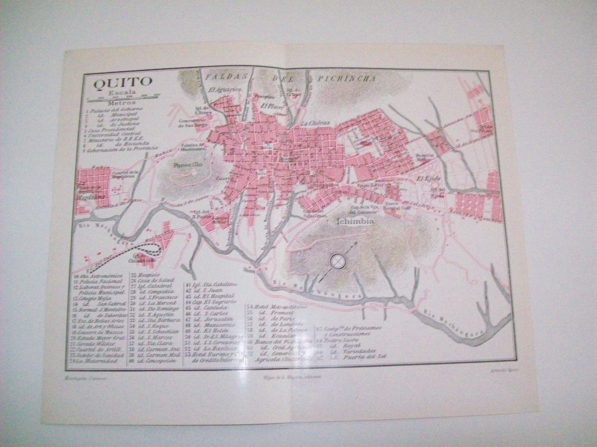LAMINA ESPASA 3844: Plano de Quito Ecuador