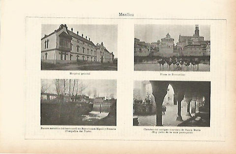 LAMINA ESPASA 3977: Vistas de Manlleu Barcelona