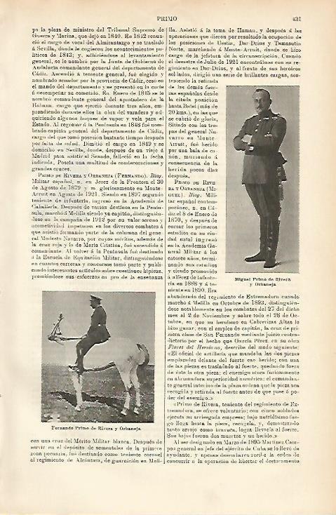 LAMINA ESPASA 3610: Miguel y Fernando Primo de Rivera