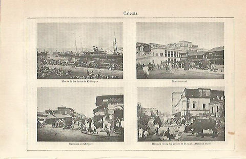 LAMINA De ESPASA 00155: Calcuta. Vistas