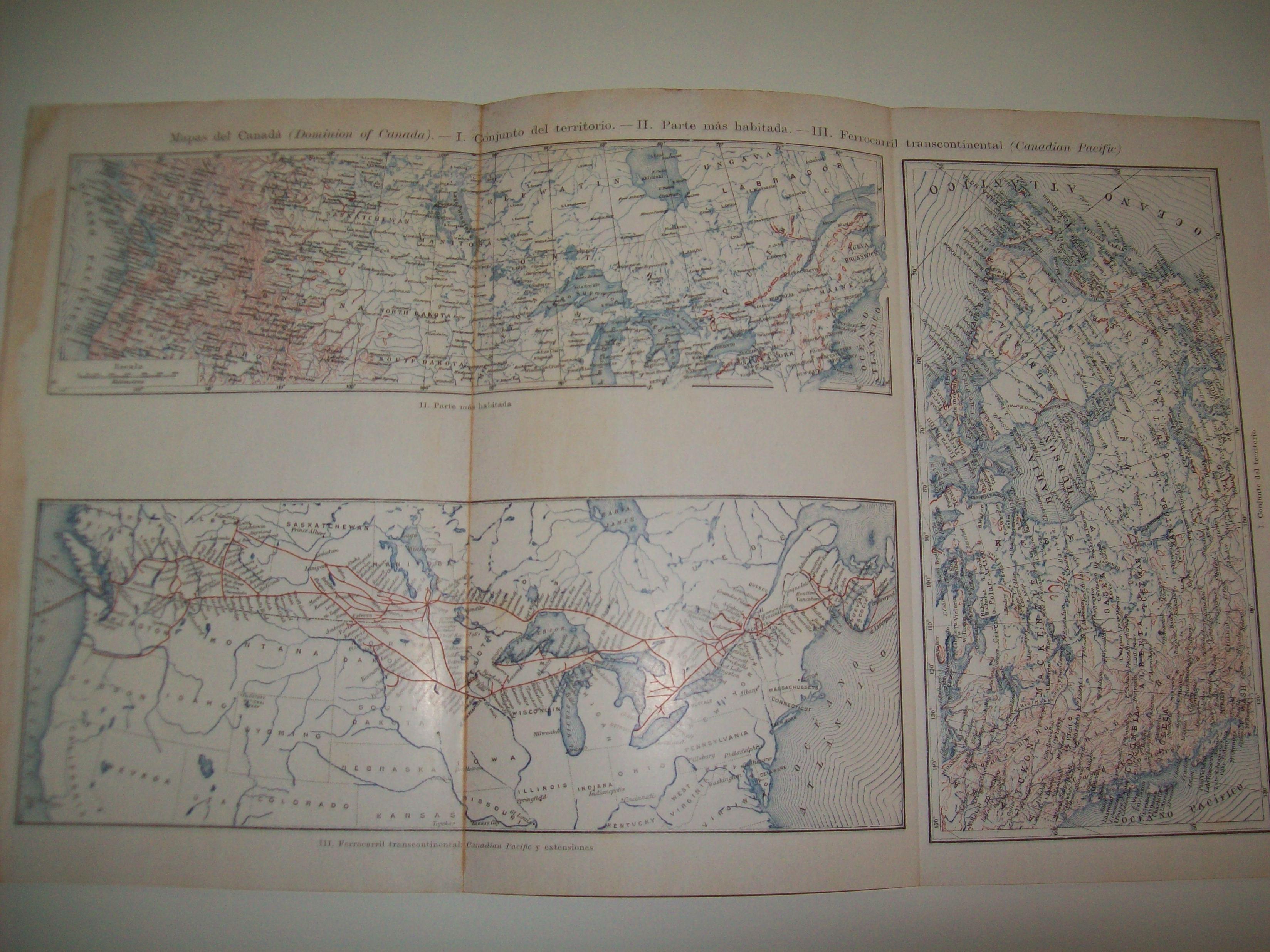 LAMINA De ESPASA 001: Mapas de Canada