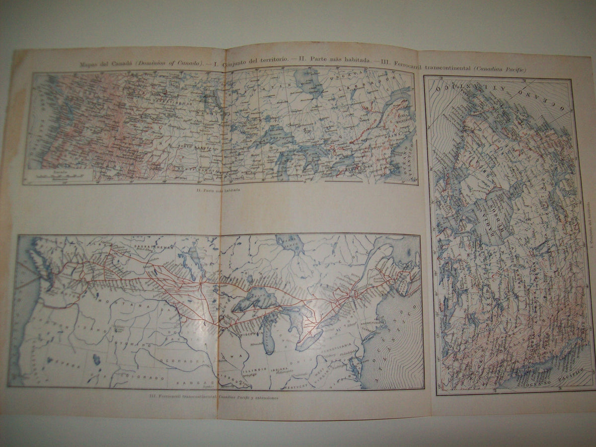LAMINA De ESPASA 001: Mapas de Canada