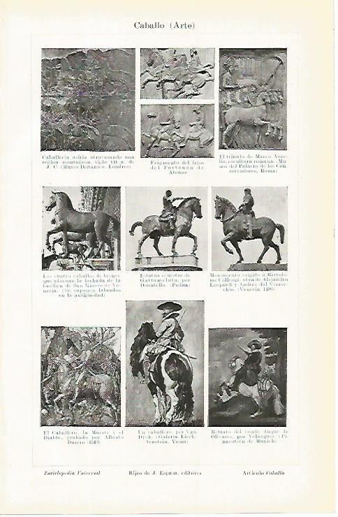 LAMINA De ESPASA 00122: Arte y caballo