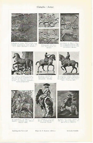 LAMINA De ESPASA 00122: Arte y caballo