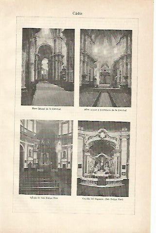 LAMINA De ESPASA 00135: Cadiz. Iglesias