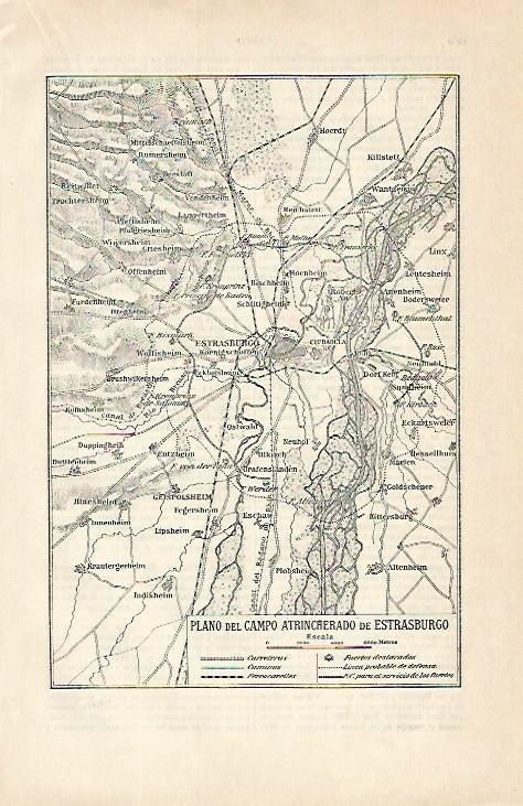 LAMINA De ESPASA 00105: Plano del Campo Atrincherado de estrasburgo
