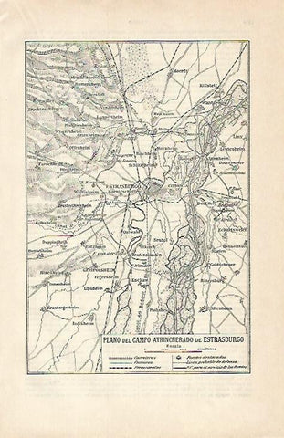 LAMINA De ESPASA 00105: Plano del Campo Atrincherado de estrasburgo