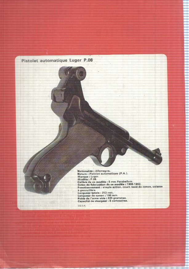 lamina: pistola Pistolet automatique Luger P.08 con sus datos tecnicos
