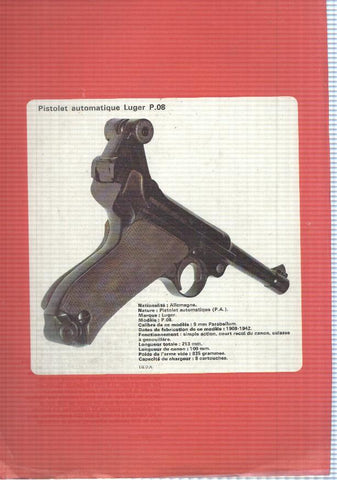 lamina: pistola Pistolet automatique Luger P.08 con sus datos tecnicos
