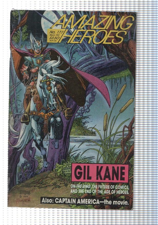 Comic book: Amazing Heroes num 177, March 1990. Captain America: The movie. The futurne of comics, Age of Heroes.