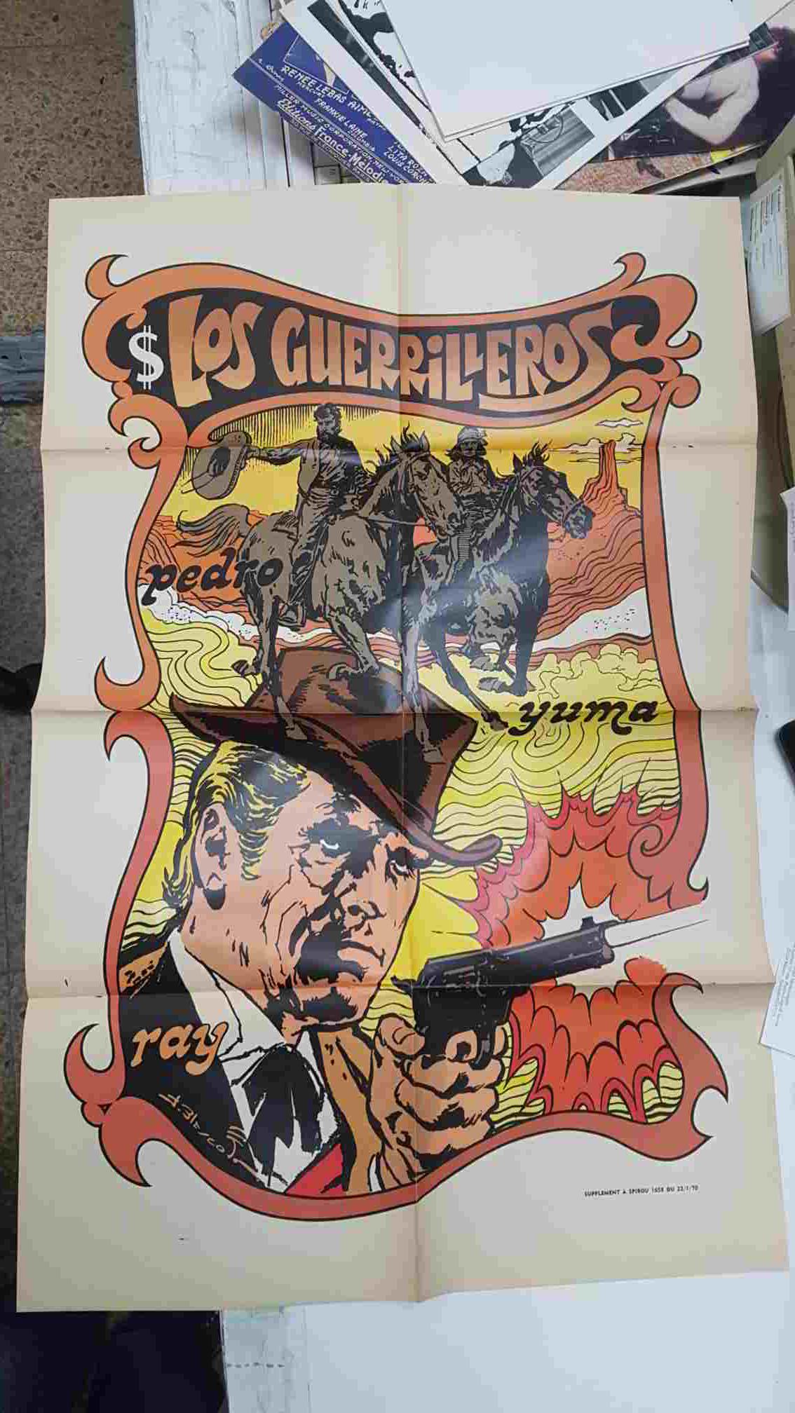 Poster desplegable: Los Guerrilleros. Supllement a Spirou num 1658 du 22-1-70