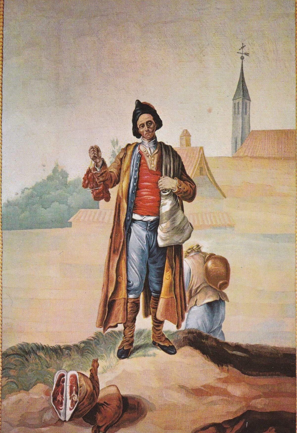 POSTAL B9269: EL ESCORIAL: Tapiz: El choricero Pedro Rico de Candelario