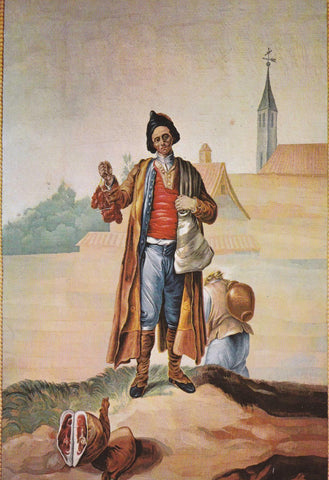 POSTAL B9269: EL ESCORIAL: Tapiz: El choricero Pedro Rico de Candelario