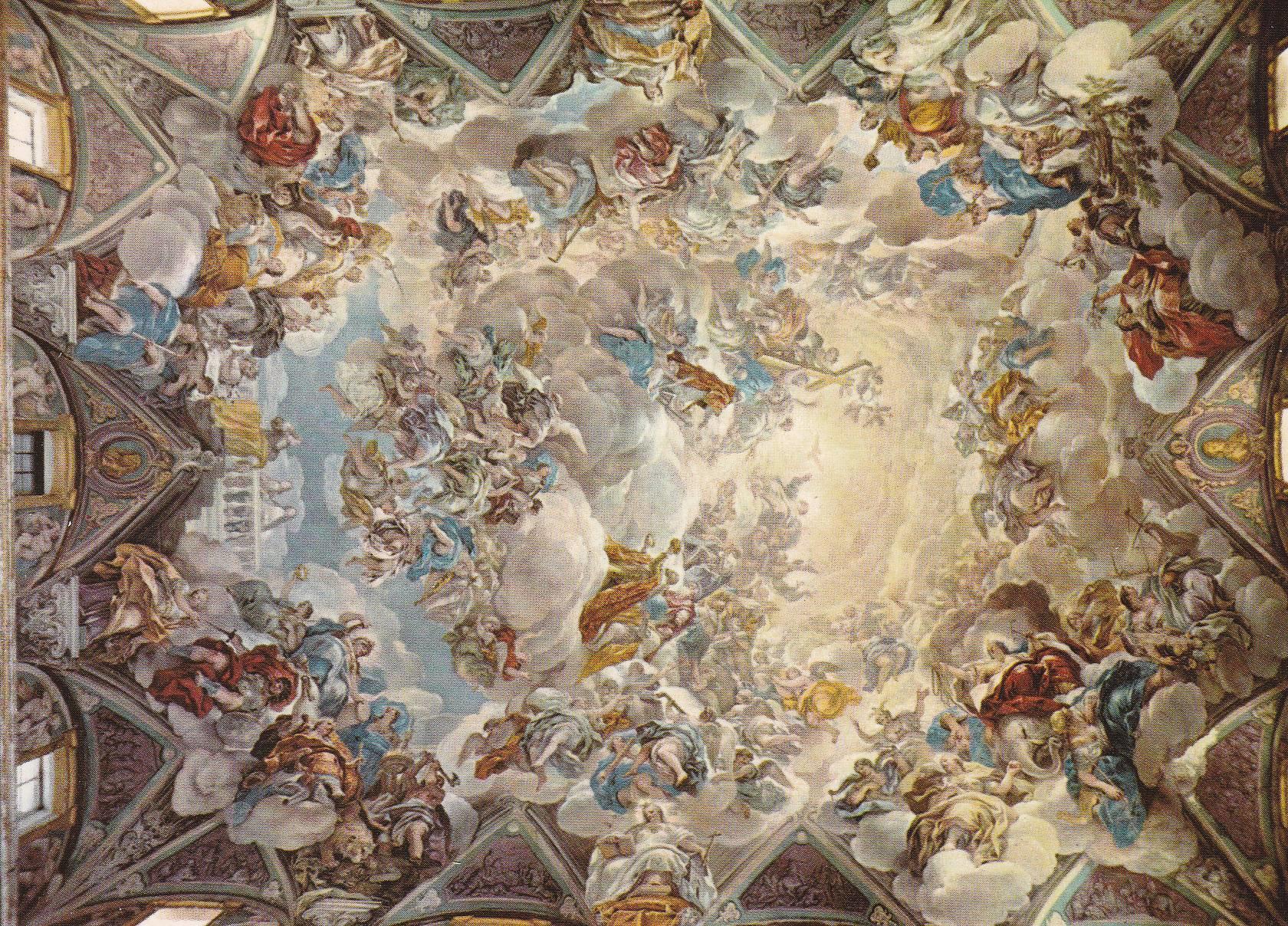POSTAL B9271: EL ESCORIAL: LUCAS GIORDANO. TECHO ESCALERA