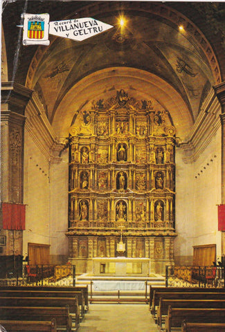 POSTAL B9389: VILANOVA I LA GELTRU: RETABLO DE LA IGLESIA STA MARIA