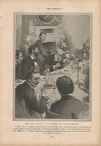 LAMINA 12050: Mounet Sully con Victor Hugo