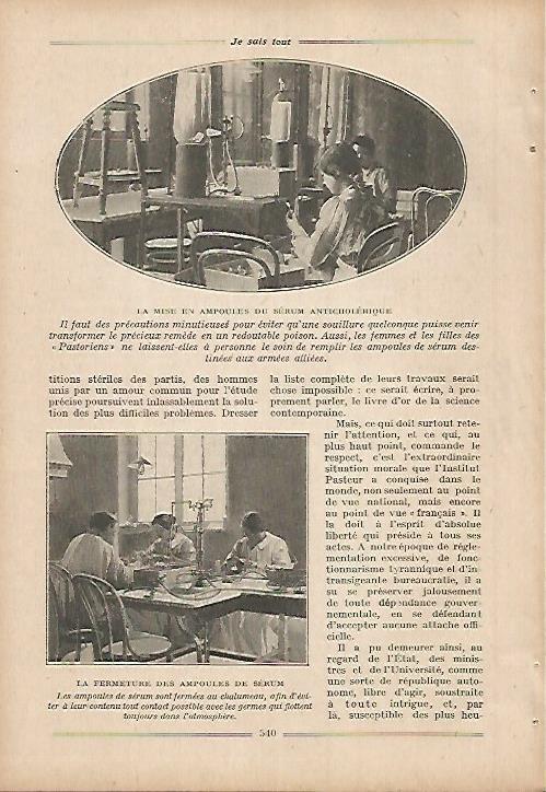 LAMINA 12065: Instituto Pasteur. Elaboracion de ampollas de serum