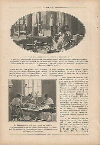 LAMINA 12065: Instituto Pasteur. Elaboracion de ampollas de serum
