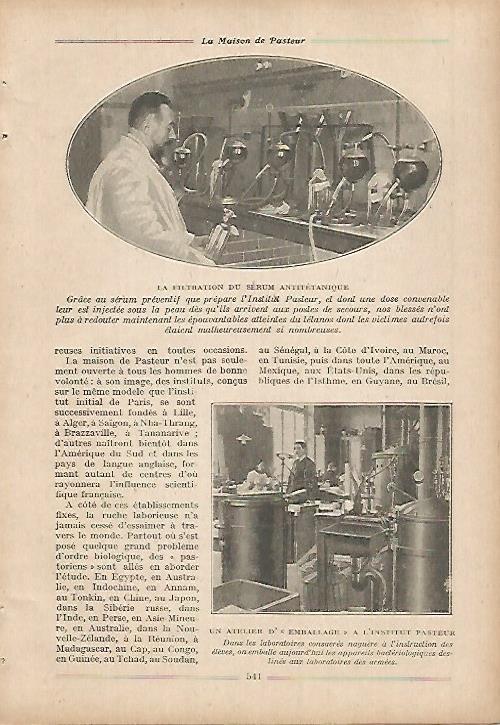 LAMINA 12066: Filtracion del serum antitetanico en el Instituto Pasteur