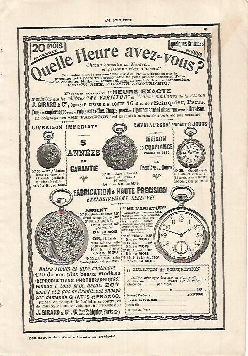 LAMINA 12094: Publicidad de Heure Exacte