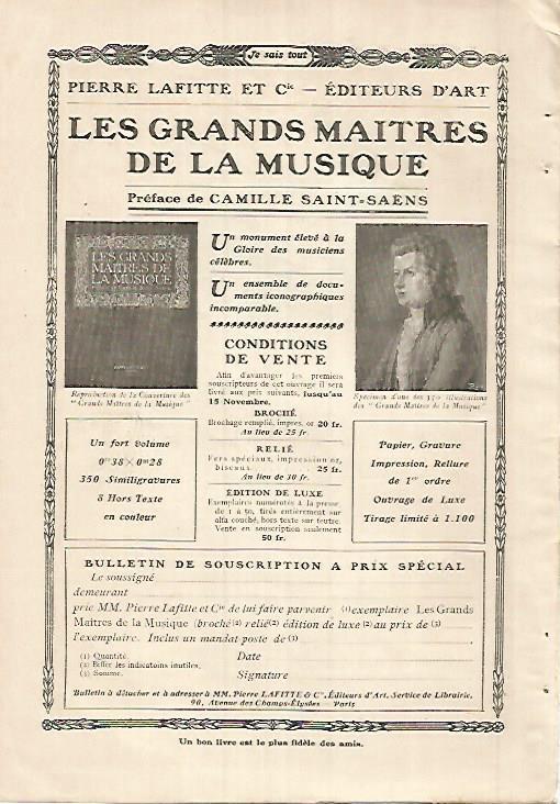 LAMINA 12098: Publicidad de Les Grands Maitres de la Musique