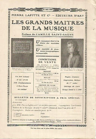 LAMINA 12098: Publicidad de Les Grands Maitres de la Musique
