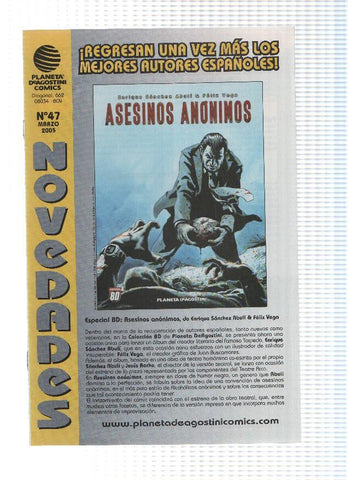 PLANETA DE AGOSTINI COMICS Boletin de NOVEDADES, Numero 47: MARZO 2005