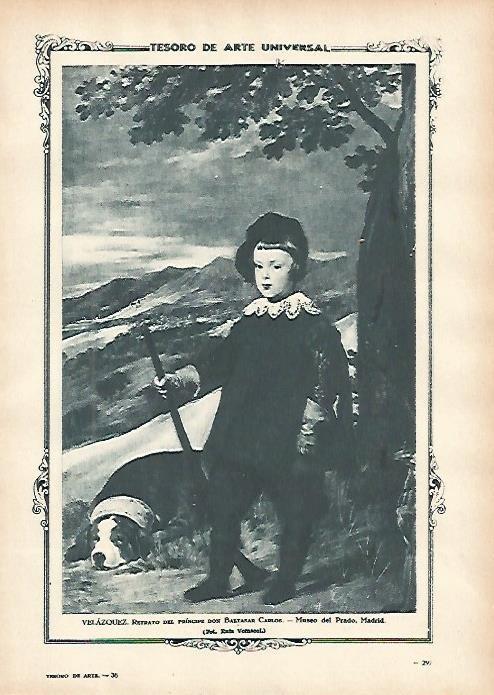 LAMINA 1402. VELAZQUEZ. Retrato del principe don Baltasar Carlos