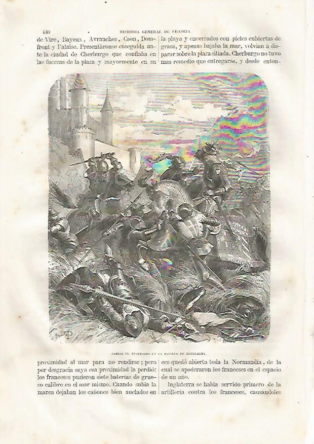 LAMINA 3505: Carlos el Temerario en la Batalla de Montlhery