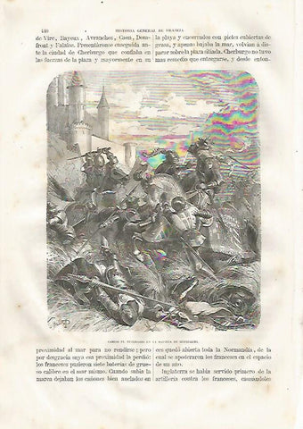 LAMINA 3505: Carlos el Temerario en la Batalla de Montlhery
