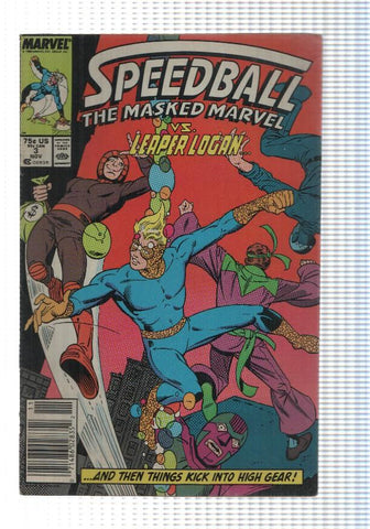 comic, Marvel: Speedball vol. 1 num 03 (November 1988) - The Masked Marvel, Leaper Logan