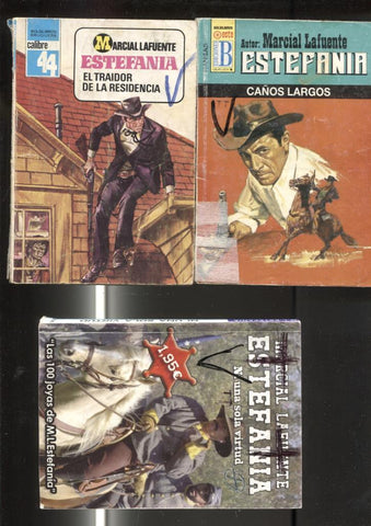 Lote numero 33: 3 novelas de Marcial lafuente Estefania: Caños largos, Ni una sola virtud, El traidor de la residencia