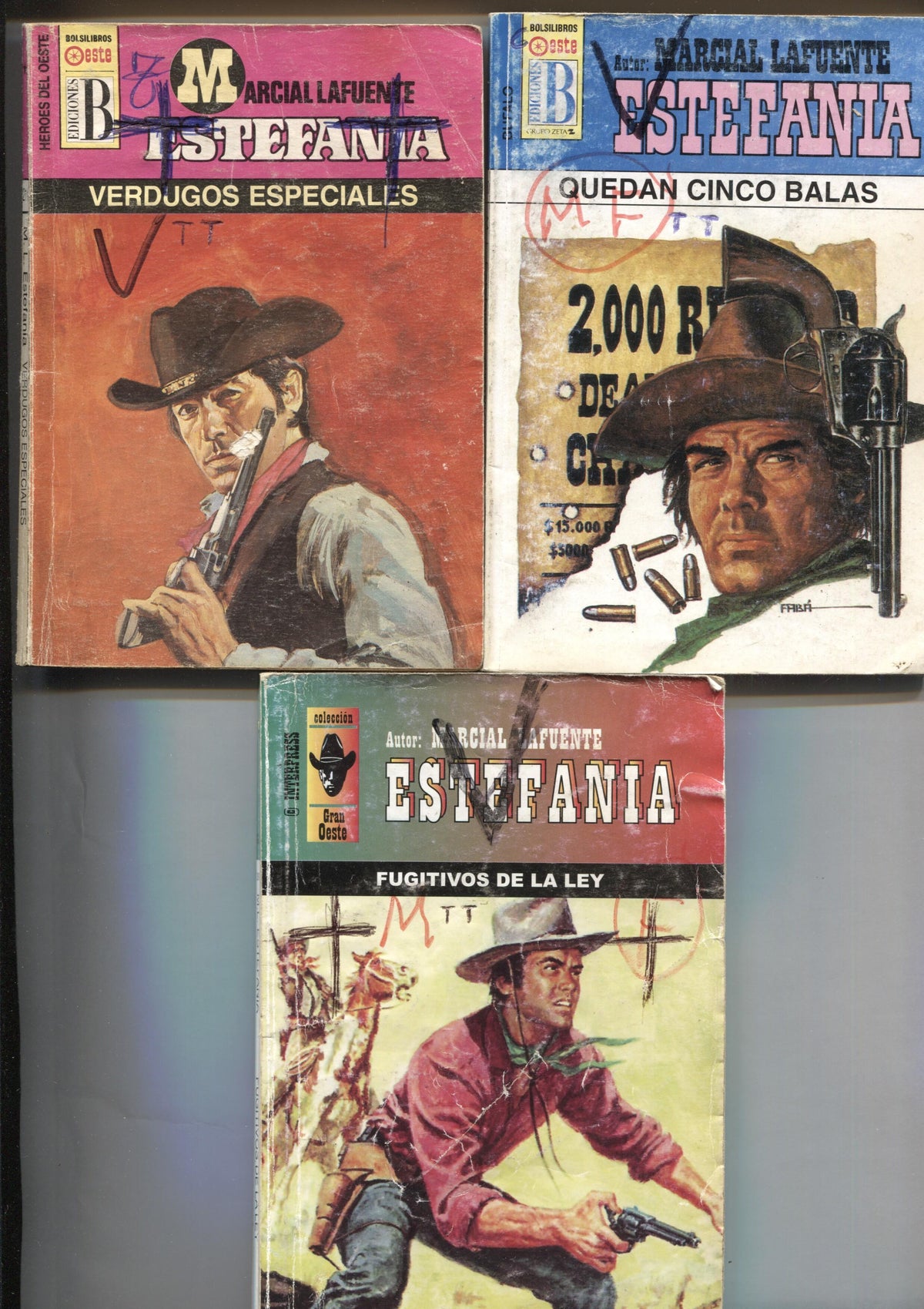 Lote numero 37: 3 novelas de Marcial lafuente Estefania: El rancho fronterizo, Rod el huraño, Gran ventajista