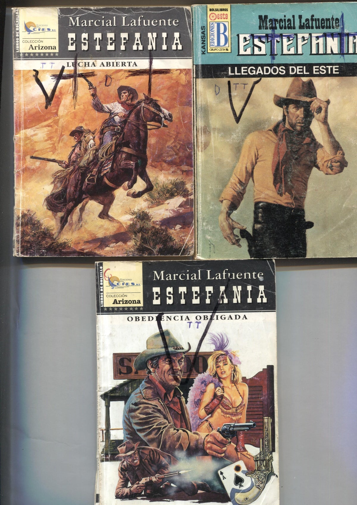 Lote numero 40: 3 novelas de Marcial lafuente Estefania: Llegados del este, Lucha abierta, Obediencia obligada