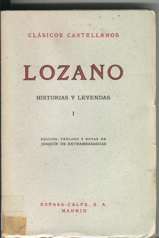 Clasicos Castellanos numero 120: Historias y Leyendas Tomo I