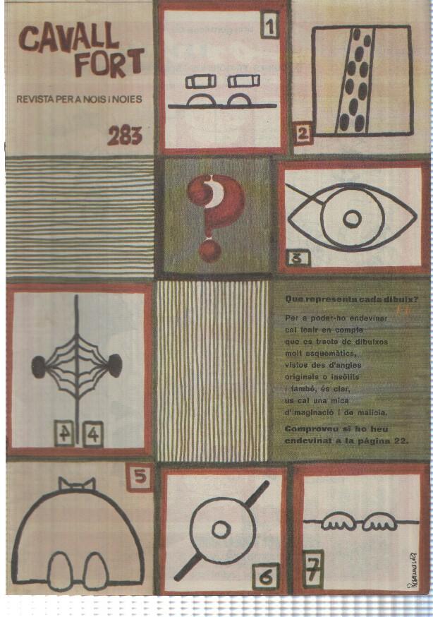revista: Cavall Fort num 283, juliol 1974 - Que representa cada dibuix