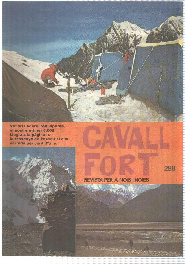 revista: Cavall Fort num 288, set 1974 - Victoria sobre Annapurna, el nostre primer 8000. Memoria sobre el teatre