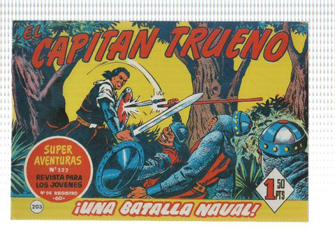 Facsimil editor desconocido de El Capitan Trueno numero 203: Una batalla naval