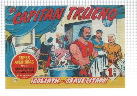 Facsimil editor desconocido de El Capitan Trueno numero 218: Goliath en grave estado