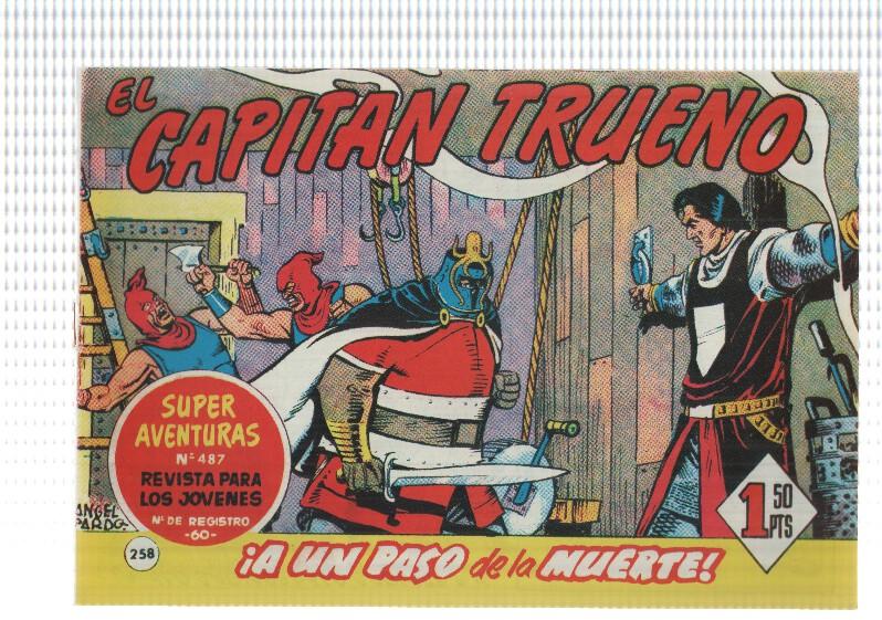 Facsimil editor desconocido de El Capitan Trueno numero 258: a un paso de la muerte